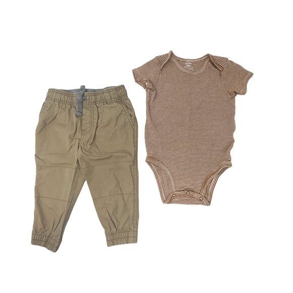Baby Boy's - Bodysuit & Pants‎ Set + Dino Graphic Tee & Pants - Size 12 Month - Picture 2 of 7